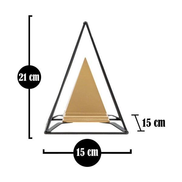 Piramid fém szobor aranyszínű dekorral - Mauro Ferretti-image-4