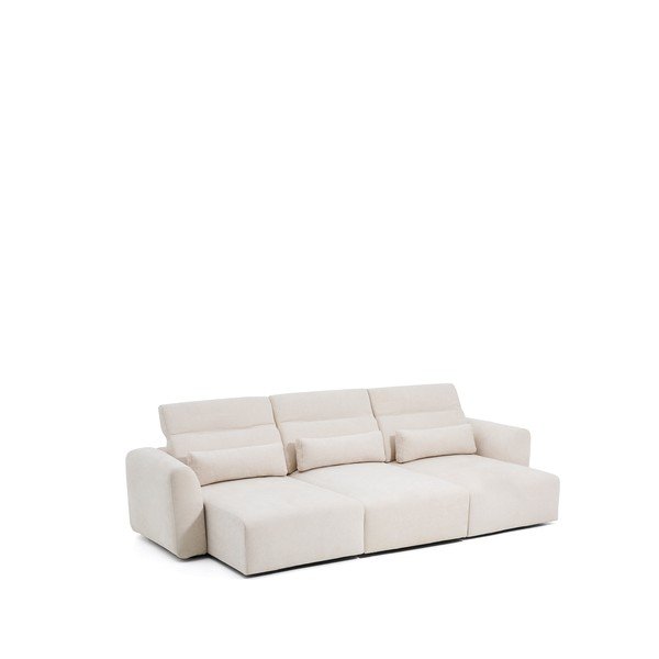 Bézs zsenília állítható-kinyitható kanapé heverő résszel 335 cm Lares – Kave Home-image-4