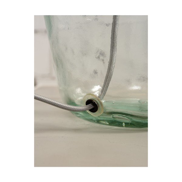 Murano asztali lámpa bézs lámpaernyővel, újrahasznosított üveg lámpatesttel, ⌀ 47 cm - Good&Mojo-image-4