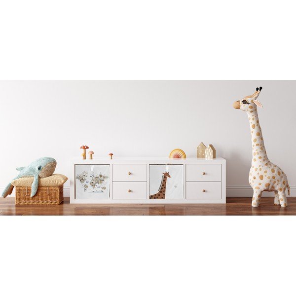 Fehér textil játéktároló doboz  32x32x32 cm Safari Animals – Butter Kings-image-1