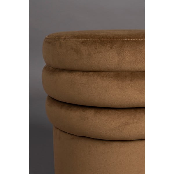 Barna bársony puff Aditi – Dutchbone-image-4