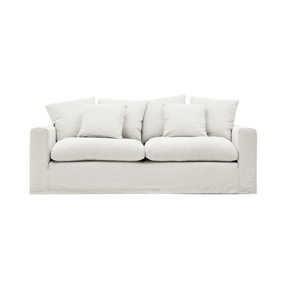 Fehér len kanapé 240 cm Nora – Kave Home