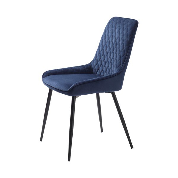 Kék bársony étkezőszék Milton – Unique Furniture-image-1