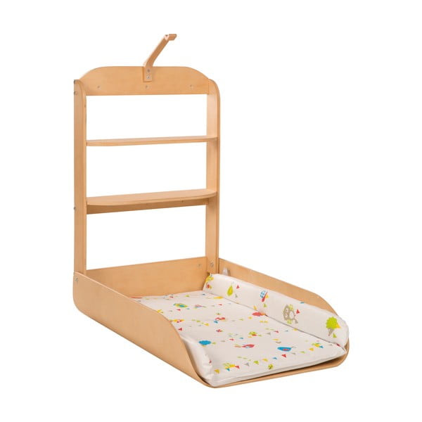 Natúr színű fali pelenkázó  bükkfa dekorral Waldhochzeit – Roba