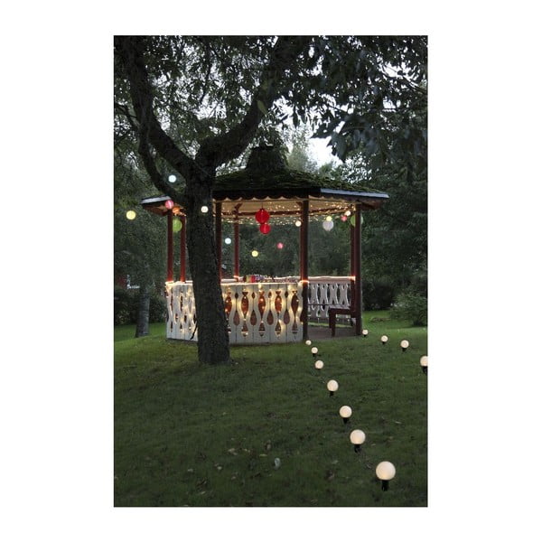 Piros kültéri napelemes LED lampion, ø 30 cm - Star Trading-image-4