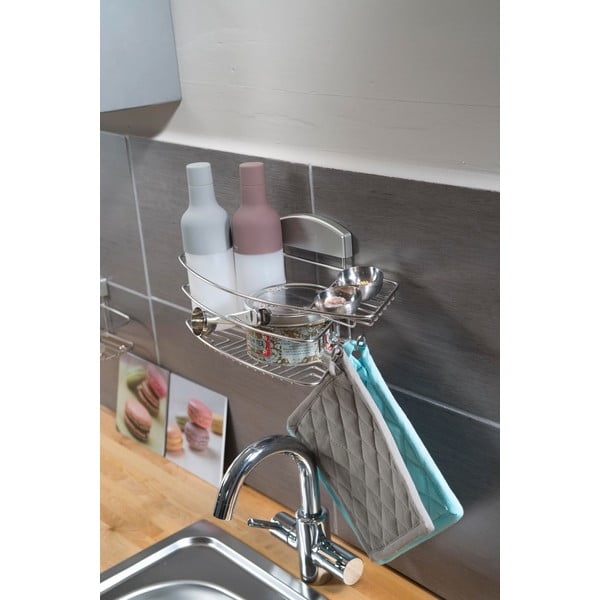 Gel fúrás nélküli tusfürdőtartó fali polc, 35 x 16 cm - Compactor-image-1