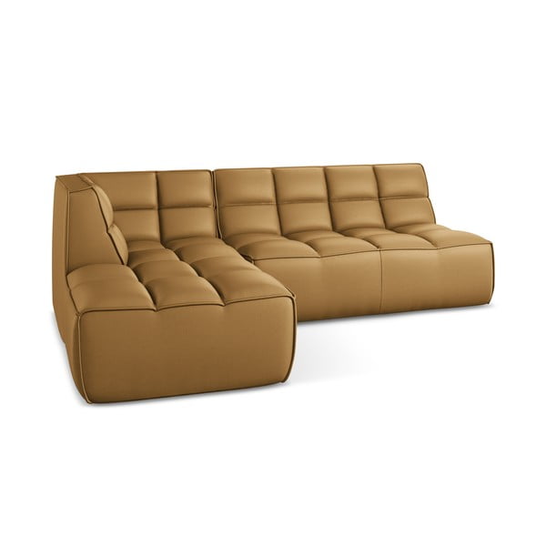 Bőrutánzat moduláris sarokkanapé Kalai – Makamii-image-2