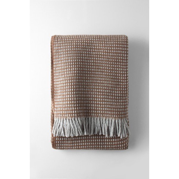 Barna pamutkeverék takaró 140x180 cm Uniwaffle – Euromant