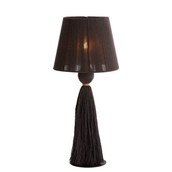 Sötétbarna asztali lámpa textil búrával (magasság 58 cm) Espino – Light & Living-image-2
