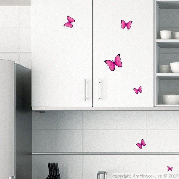 Pink Butterflies 18 darabos öntapadós falmatrica szett - Fanastick-image-1