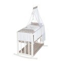 Fehér bölcső tárolóhellyel és baldachinnal 90x45 cm Indibär – Roba