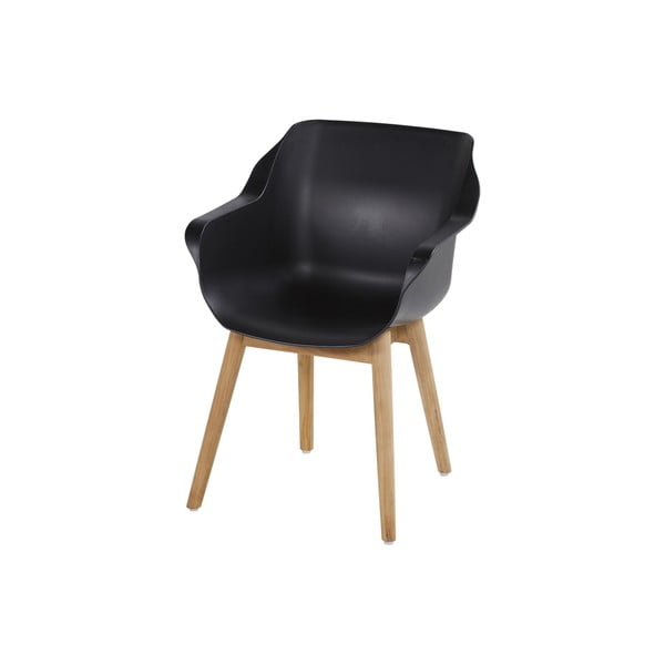 Fekete műanyag kerti szék szett 2 db-os Sophie Teak – Hartman