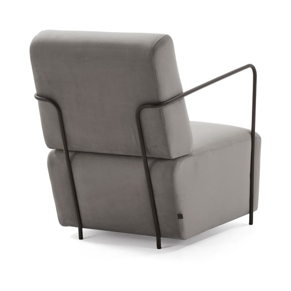 Gamer szürke bársony fotel - Kave Home-image-3