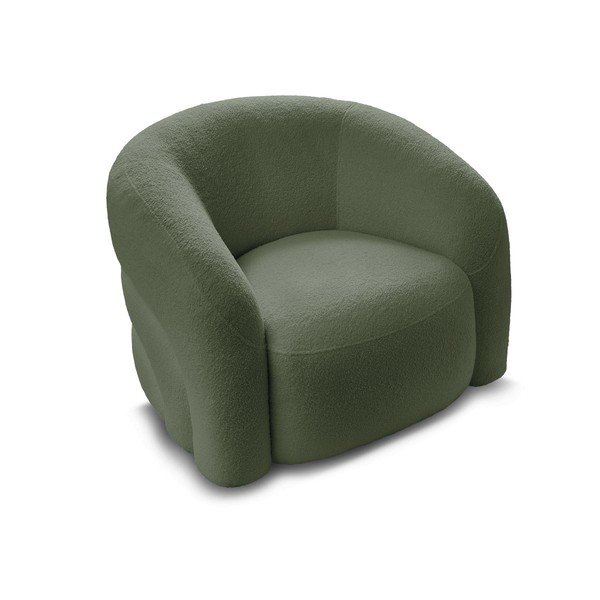 Zöld forgó buklé fotel Elina – Bobochic Paris-image-4