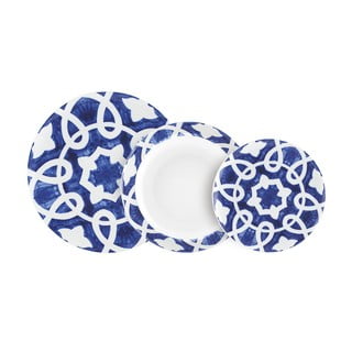 Vietri 18 db-os kék-fehér porcelán étkészlet - Villa Altachiara