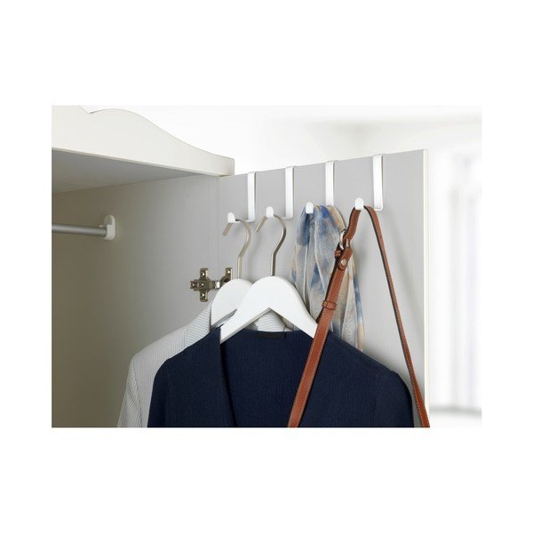Home fehér ajtóra függeszthető akasztó, 4 db - Wenko-image-1