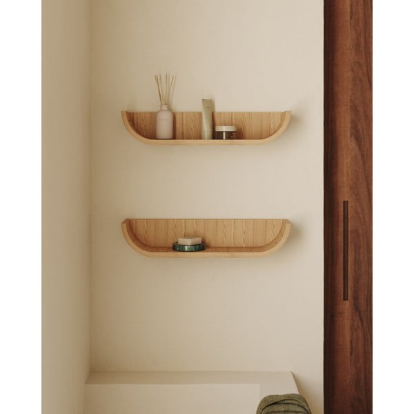 Natúr színű fali polc kőrisfa dekorral 60 cm Salaya – Kave Home-image-1