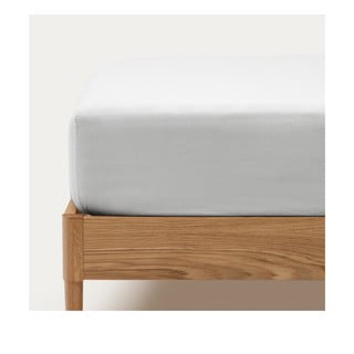 Fehér gumis pamut-perkál lepedő 90x200 cm Teia – Kave Home