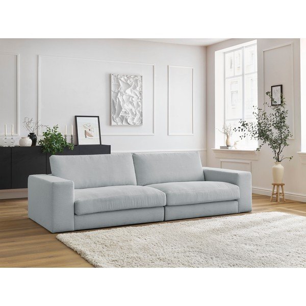 Világosszürke kordbársony kanapé 274 cm Leonard – Bobochic Paris-image-1