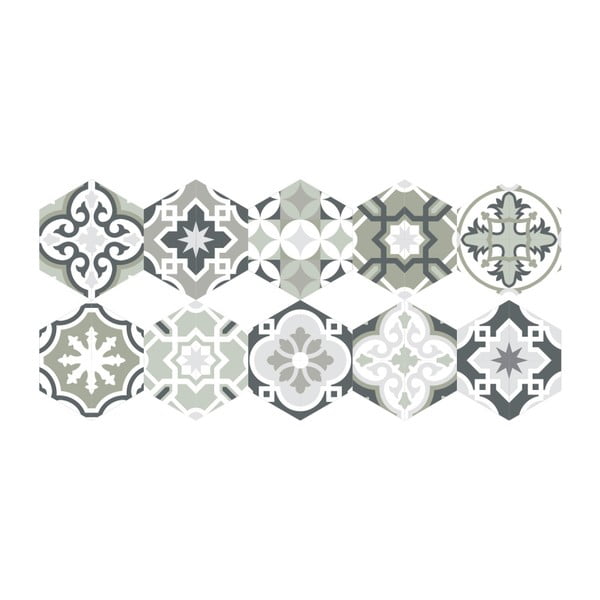 Floor Stickers Hexagons Lettie 10 db-os padlómatrica szett, 40 x 90 cm - Ambiance