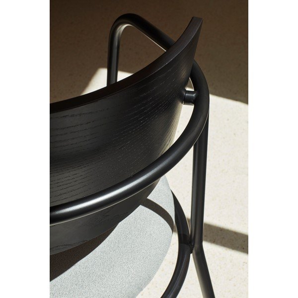 Fekete-szürke fotel kőrisfa dekorral Eclipse - Teulat-image-1