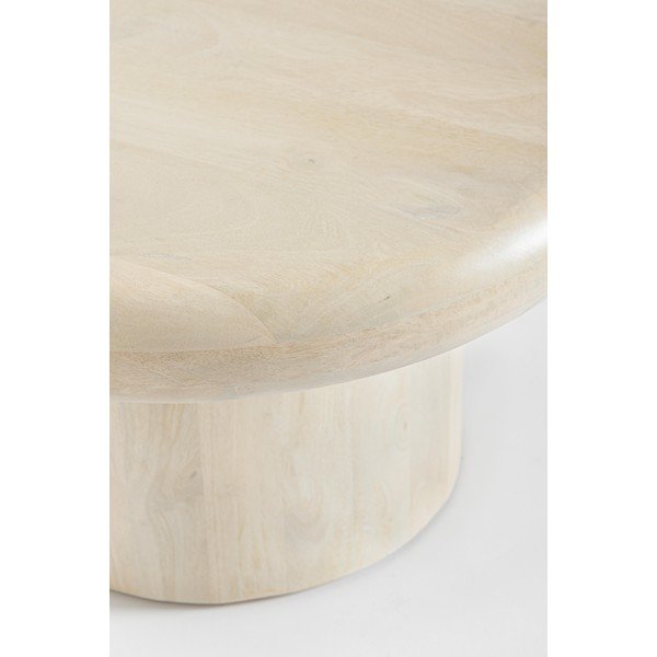 Krémszínű mangófa kerek dohányzóasztal ø 60 cm Lopez – Bizzotto-image-2