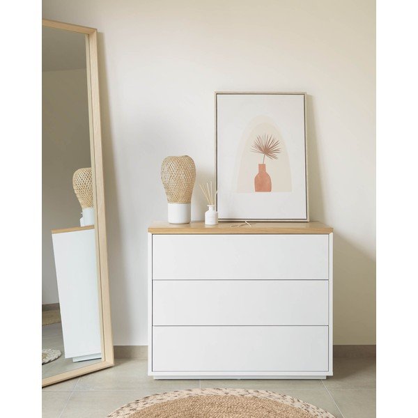 Fehér alacsony komód 90x75 cm Abilen – Kave Home-image-1