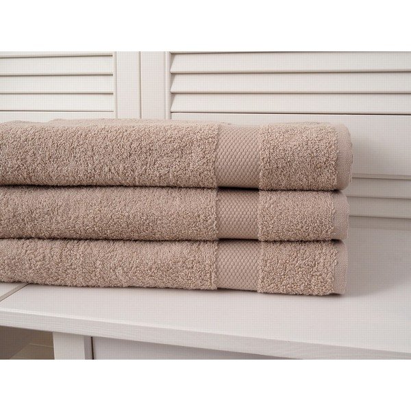 Világosbarna frottír fürdőlepedő 70x140 cm Adria – B.E.S.-image-1