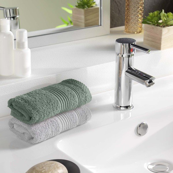 Zsályaszínű frottír pamut törölköző 30x50 cm Tendresse – douceur d'intérieur-image-1