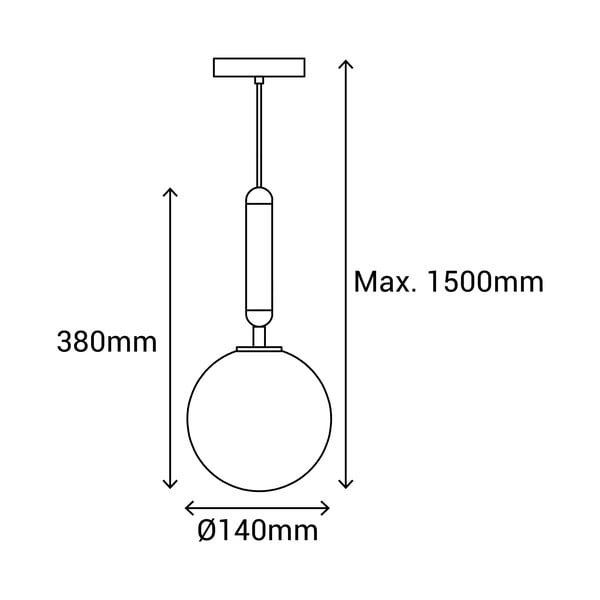Musa fekete függőlámpa, magasság 150 cm - SULION-image-3