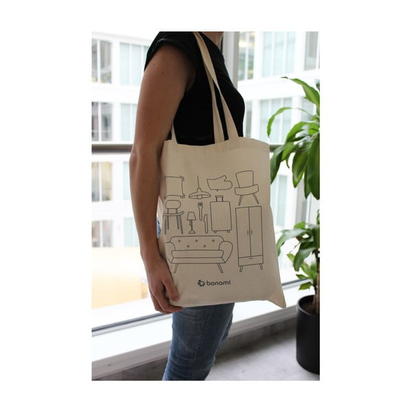 Krémszínű vászontáska - Bonami-image-3