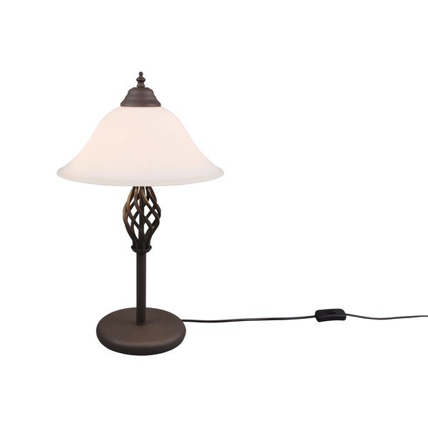 Sötétbarna asztali lámpa üveg búrával (magasság 50 cm) Rustica – Trio-image-3