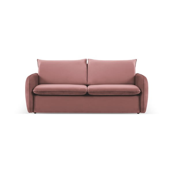 Rózsaszín bársony kinyitható kanapé 214 cm Vienna – Cosmopolitan Design