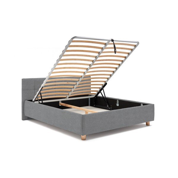 Leda kékesszürke kétszemélyes ágy ágyráccsal és tárolóhellyel, 180 x 200 cm - AzAlvásért-image-4