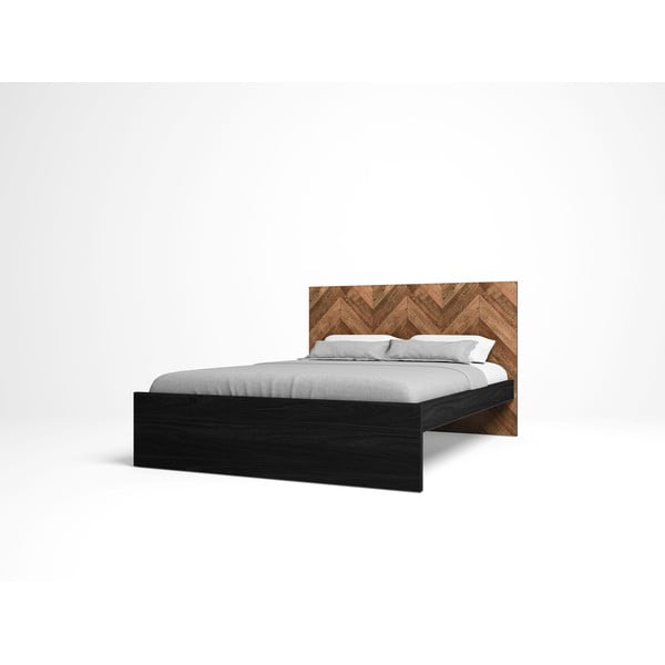 Fekete-natúr színű franciaágy 160x200 cm Gio – Marckeric-image-3