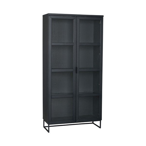 Fekete tölgyfa tálalószekrény 95x195 cm Everett - Rowico-image-2