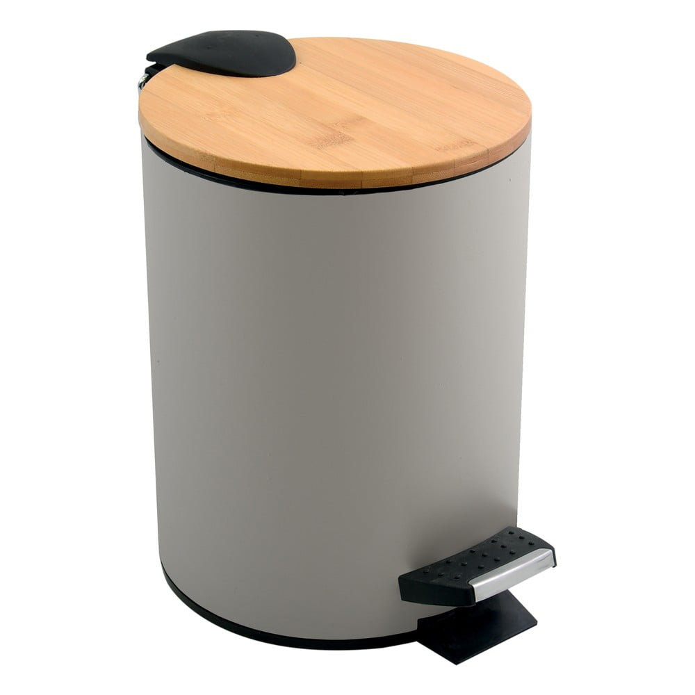 Szürkésbarna acél pedálos szemetes 5 l Adonis  Spirella