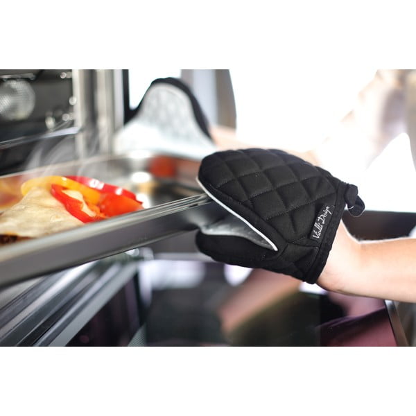 Fekete-fehér szilikonos pamut edényfogó - Vialli Design-image-1