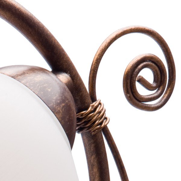 Fehér-barna asztali lámpa üveg búrával (magasság 39 cm) Retro Ii – LAMKUR-image-3