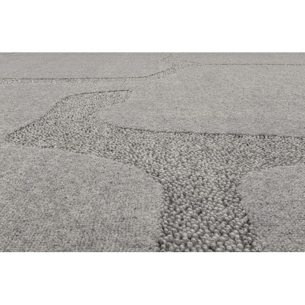 Szürke gyapjú szőnyeg 200x300 cm Morphic Organica – Agnella-image-4