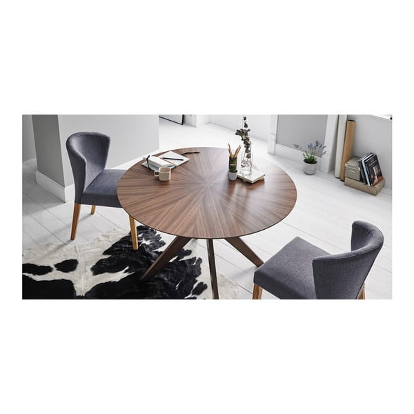 Carmel diófa mintás étkezőasztal, ⌀ 120 cm - sømcasa-image-1