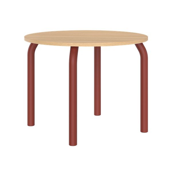 Kerek étkezőasztal tölgyfa dekoros asztallappal ø 100 cm Meko – noo.ma