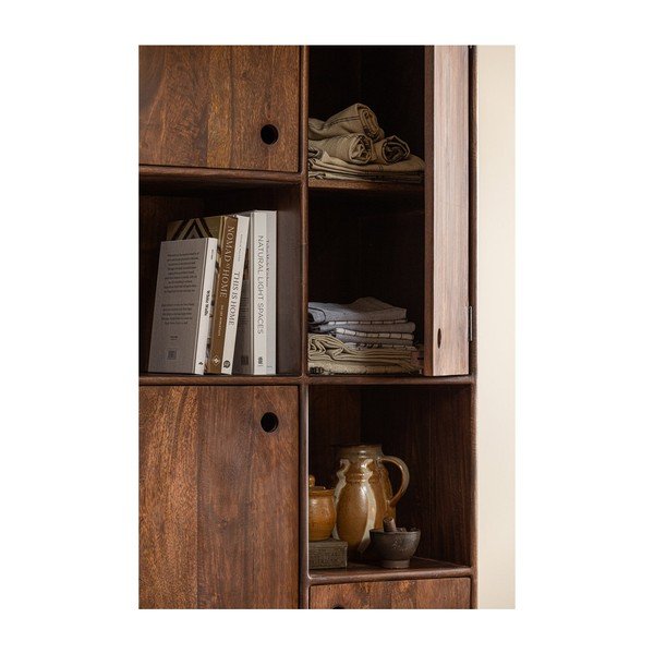 Sötétbarna mangófa szekrény 75x210x45 cm Staes – WOOOD-image-3