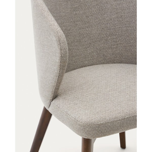 Bézs kárpitozott étkezőfotel Darice – Kave Home-image-1