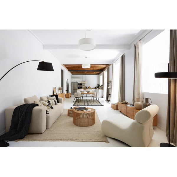 Fekete állólámpa textil búrával (magasság 210 cm) Juhe – Kave Home-image-4