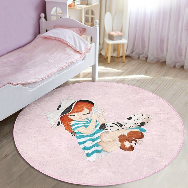 Rózsaszín gyerek szőnyeg ø 100 cm Comfort – Mila Home-image-2