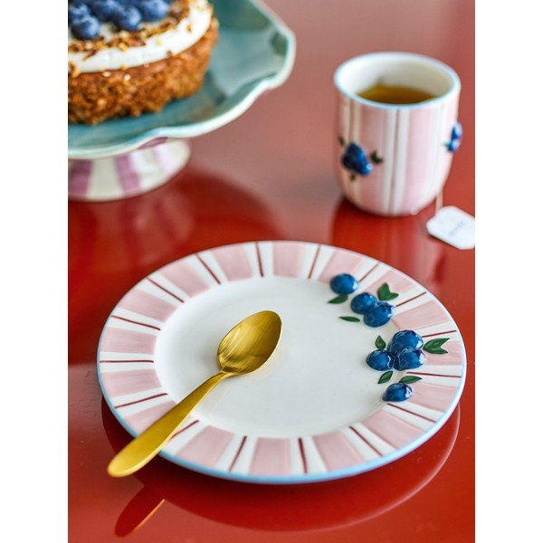 Rózsaszín-krémszínű desszertes kőedény tányér készlet 4 db-os ø 20,5 cm Carry – Bloomingville-image-1