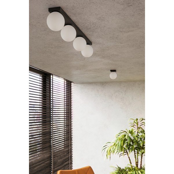 Fekete mennyezeti lámpa üveg búrával ø 12 cm Umerta – Sollux-image-1