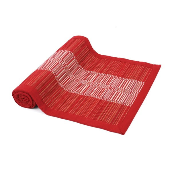 Akita piros asztali futó szalmából és pamutból, 33 x 150 cm - Ladelle