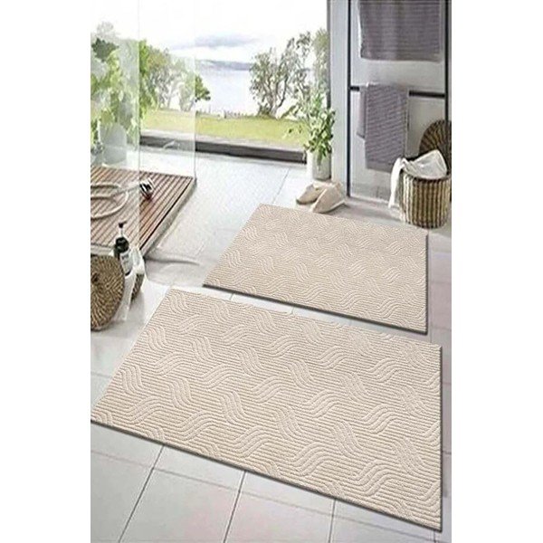 Bézs fürdőszobai kilépő szett 2 db-os 60x100 cm – Mila Home-image-1